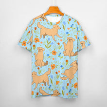 Load image into Gallery viewer, Flower Garden Yellow Labrador Love All Over Print Women&#39;s Cotton T-Shirt - 4 Colors-Apparel-Apparel, Labrador, Shirt, T Shirt-17