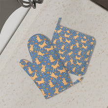 Load image into Gallery viewer, Flower Garden Yellow Labradors Oven Mitts and Pot Holder Set-Kitchen Decor-Accessories,Dog Mom Gifts,Labrador-3