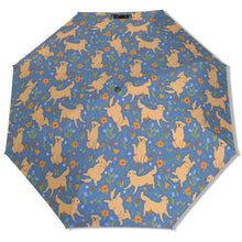 Load image into Gallery viewer, Flower Garden Yellow Labradors Umbrella-Accessories-Accessories,Dog Mom Gifts,Umbrella-11
