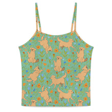 Load image into Gallery viewer, Flower Garden Yellow Labradors Women's Cami and Shorts Pajama Set-16