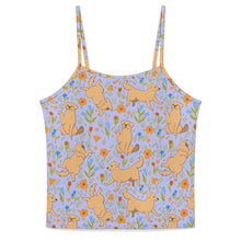 Load image into Gallery viewer, Flower Garden Yellow Labradors Women's Cami and Shorts Pajama Set-22