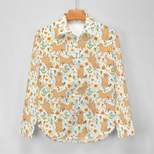 Load image into Gallery viewer, Flower Garden Yellow Labradors Women&#39;s Shirt-Apparel-Apparel,Dog Mom Gifts,Labrador,Shirt-10