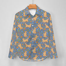 Load image into Gallery viewer, Flower Garden Yellow Labradors Women&#39;s Shirt-Apparel-Apparel,Dog Mom Gifts,Labrador,Shirt-13