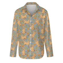 Load image into Gallery viewer, Flower Garden Yellow Labradors Women&#39;s Shirt-Apparel-Apparel,Dog Mom Gifts,Labrador,Shirt-23