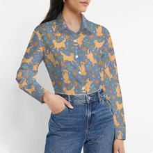 Load image into Gallery viewer, Flower Garden Yellow Labradors Women&#39;s Shirt-Apparel-Apparel,Dog Mom Gifts,Labrador,Shirt-2