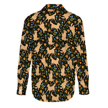 Load image into Gallery viewer, Flower Garden Yellow Labradors Women&#39;s Shirt-Apparel-Apparel,Dog Mom Gifts,Labrador,Shirt-9