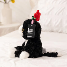 Load image into Gallery viewer, Flower Power Black and White Cat Soft Plush Toy-12