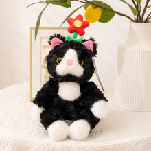 Load image into Gallery viewer, Flower Power Black and White Cat Soft Plush Toy-Black-28cm-15