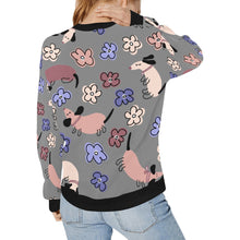 Load image into Gallery viewer, Flowery Cartoon Dachshunds Love Women&#39;s Sweatshirt-Apparel-Apparel, Dachshund, Sweatshirt-13