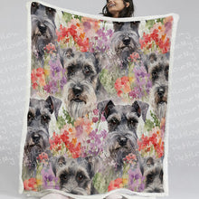 Load image into Gallery viewer, Flowery Schnauzer Serenade Soft Warm Fleece Blanket-Blanket-Blankets, Home Decor, Schnauzer-11