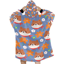 Load image into Gallery viewer, Flowery Shiba Love Blanket Hoodie for Women - 4 Colors-Apparel-Apparel, Blankets, Shiba Inu-4