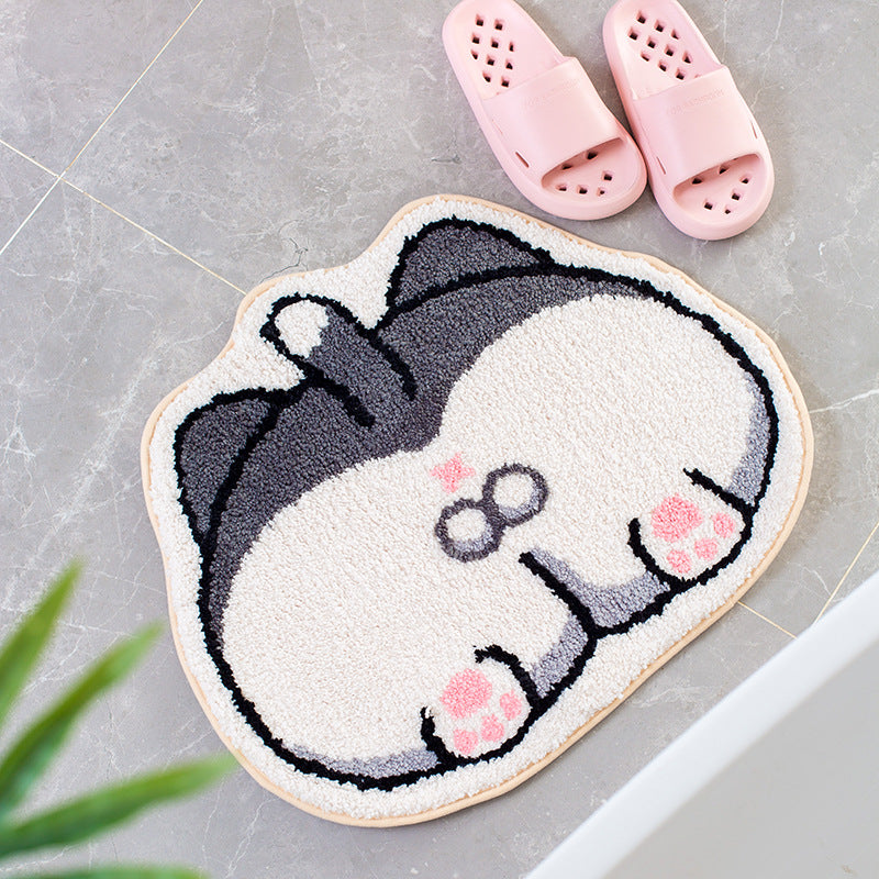 Cartoon Dog Design Floor Mat  Cute bath mats, Rugs on carpet, Cute cat face