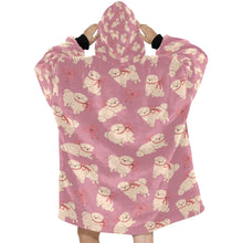 Load image into Gallery viewer, Fluffy Maltese Bliss with Bows Blanket Hoodie-11