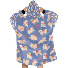 Load image into Gallery viewer, Fluffy Maltese Bliss with Bows Blanket Hoodie-21