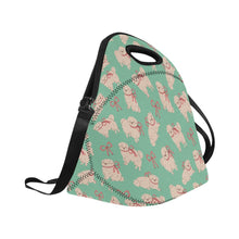 Load image into Gallery viewer, Fluffy Maltese Bliss with Bows Neoprene Lunch Bag-30
