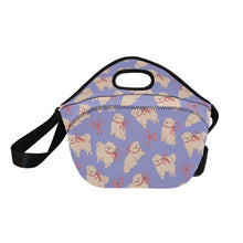 Load image into Gallery viewer, Fluffy Maltese Bliss with Bows Neoprene Lunch Bag-35