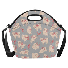 Load image into Gallery viewer, Fluffy Maltese Bliss with Bows Neoprene Lunch Bag-38