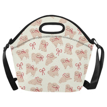 Load image into Gallery viewer, Fluffy Maltese Bliss with Bows Neoprene Lunch Bag-Ivory-ONESIZE-1
