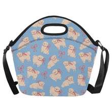 Load image into Gallery viewer, Fluffy Maltese Bliss with Bows Neoprene Lunch Bag-LightSkyBlue-ONESIZE-16