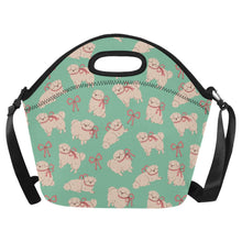 Load image into Gallery viewer, Fluffy Maltese Bliss with Bows Neoprene Lunch Bag-MediumAquaMarine-ONESIZE-26