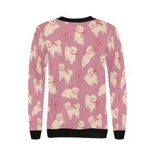 Load image into Gallery viewer, Fluffy Maltese Bliss with Bows Sweatshirt for Women-11