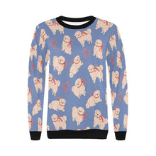 Load image into Gallery viewer, Fluffy Maltese Bliss with Bows Sweatshirt for Women-17