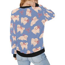Load image into Gallery viewer, Fluffy Maltese Bliss with Bows Sweatshirt for Women-19
