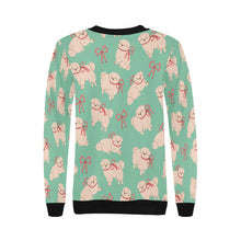 Load image into Gallery viewer, Fluffy Maltese Bliss with Bows Sweatshirt for Women-23