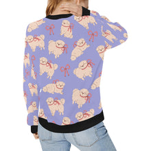 Load image into Gallery viewer, Fluffy Maltese Bliss with Bows Sweatshirt for Women-25