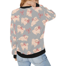 Load image into Gallery viewer, Fluffy Maltese Bliss with Bows Sweatshirt for Women-27