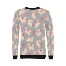 Load image into Gallery viewer, Fluffy Maltese Bliss with Bows Sweatshirt for Women-30