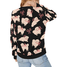 Load image into Gallery viewer, Fluffy Maltese Bliss with Bows Sweatshirt for Women-32