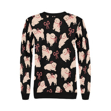 Load image into Gallery viewer, Fluffy Maltese Bliss with Bows Sweatshirt for Women-34