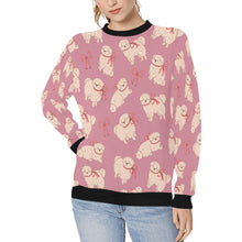 Load image into Gallery viewer, Fluffy Maltese Bliss with Bows Sweatshirt for Women-Dusty Pink-XS-10