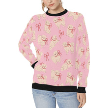 Load image into Gallery viewer, Fluffy Maltese Bliss with Bows Sweatshirt for Women-Light Pink-XS-4
