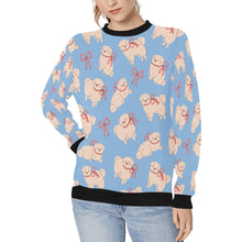 Load image into Gallery viewer, Fluffy Maltese Bliss with Bows Sweatshirt for Women-Sky Blue-XS-13