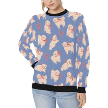 Load image into Gallery viewer, Fluffy Maltese Bliss with Bows Sweatshirt for Women-Slate Blue-XS-22