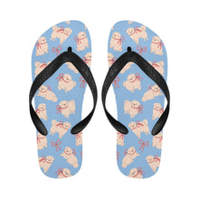 Load image into Gallery viewer, Fluffy Maltese Bliss with Bows Unisex Slippers-11