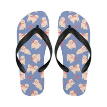 Load image into Gallery viewer, Fluffy Maltese Bliss with Bows Unisex Slippers-13