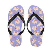 Load image into Gallery viewer, Fluffy Maltese Bliss with Bows Unisex Slippers-19