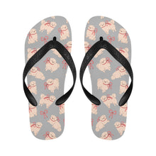 Load image into Gallery viewer, Fluffy Maltese Bliss with Bows Unisex Slippers-22