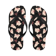 Fluffy Maltese Bliss with Bows Unisex Slippers-24