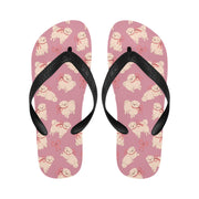 Fluffy Maltese Bliss with Bows Unisex Slippers-6