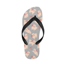 Load image into Gallery viewer, Fluffy Maltese Bliss with Bows Unisex Slippers-DarkGray-S-20