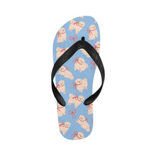 Load image into Gallery viewer, Fluffy Maltese Bliss with Bows Unisex Slippers-LightSkyBlue-S-10