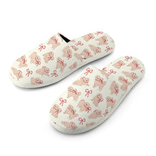 Load image into Gallery viewer, Fluffy Maltese Bliss with Bows Women's Cotton Mop Slippers-Footwear-Accessories, Dog Mom Gifts, Maltese, Slippers-13