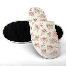Load image into Gallery viewer, Fluffy Maltese Bliss with Bows Women's Cotton Mop Slippers-Footwear-Accessories, Dog Mom Gifts, Maltese, Slippers-15