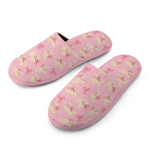 Load image into Gallery viewer, Fluffy Maltese Bliss with Bows Women's Cotton Mop Slippers-Footwear-Accessories, Dog Mom Gifts, Maltese, Slippers-16