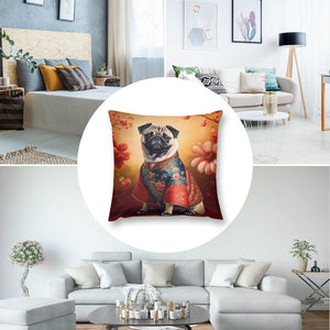 Forbidden City Fawn Pug Plush Pillow Case-Cushion Cover-Dog Dad Gifts, Dog Mom Gifts, Home Decor, Pillows, Pug-2