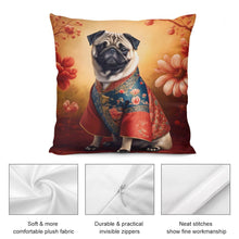 Load image into Gallery viewer, Forbidden City Fawn Pug Plush Pillow Case-Cushion Cover-Dog Dad Gifts, Dog Mom Gifts, Home Decor, Pillows, Pug-7